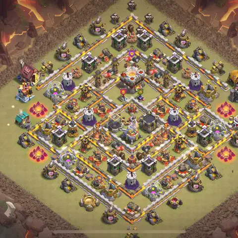 TH11 anti lavaloon war defense base layout #012
