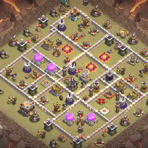 TH11 anti e-drag war defense base layout #018