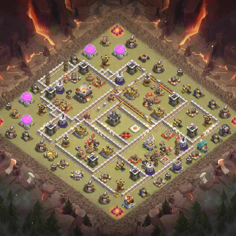 TH11 anti lavaloon war defense base layout #030
