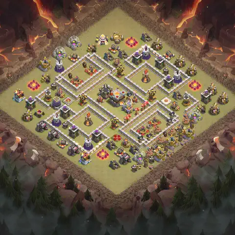 TH11 anti e-drag war defense base layout #054