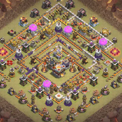 TH11 anti lavaloon war defense base layout #063