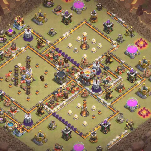 TH11 anti e-drag war defense base layout #069