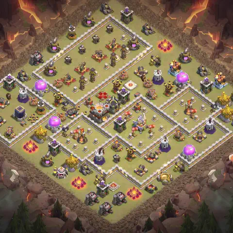 TH11 anti e-drag war defense base layout #072