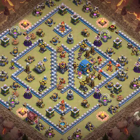 TH12 war anti 3 star base layout with copy link for Clash of Clans CWL defense, layout #002