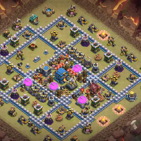 TH12 war anti 3 star base layout with copy link for Clash of Clans CWL defense, layout #005