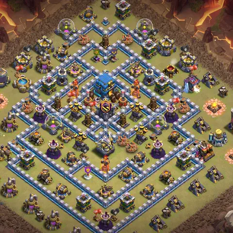 TH12 war anti 3 star base layout with copy link for Clash of Clans CWL defense, layout #008