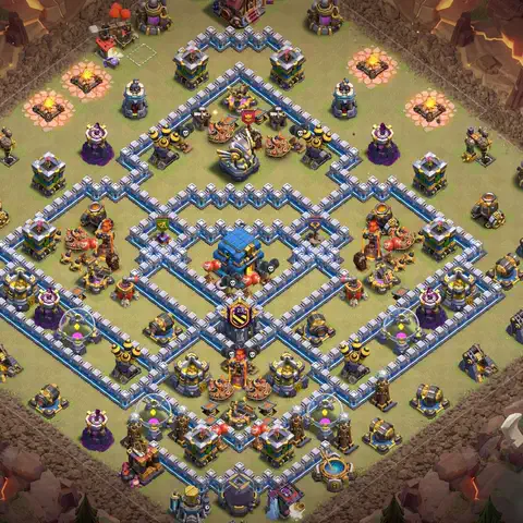 TH12 war anti 3 star base layout with copy link for Clash of Clans CWL defense, layout #011
