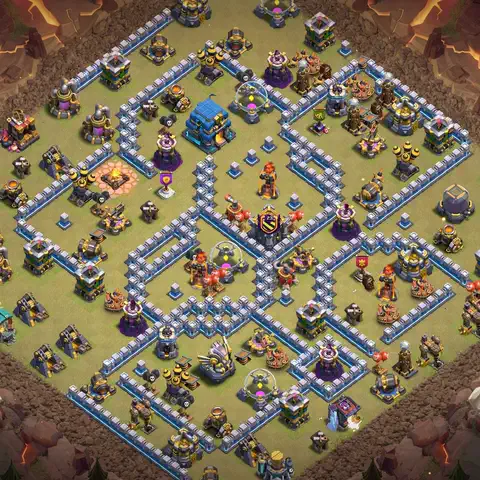 TH12 war anti 3 star base layout with copy link for Clash of Clans CWL defense, layout #014
