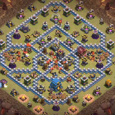 TH12 war anti 3 star base layout with copy link for Clash of Clans CWL defense, layout #017