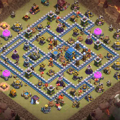 TH12 war anti 3 star base layout with copy link for Clash of Clans CWL defense, layout #026