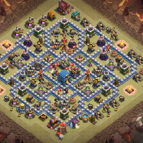 TH12 war anti 3 star base layout with copy link for Clash of Clans CWL defense, layout #038