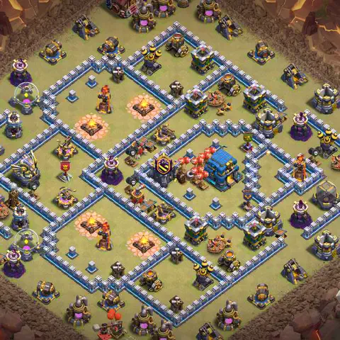 TH12 war anti 3 star base layout with copy link for Clash of Clans CWL defense, layout #041