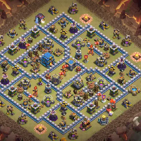 TH12 war anti 3 star base layout with copy link for Clash of Clans CWL defense, layout #047