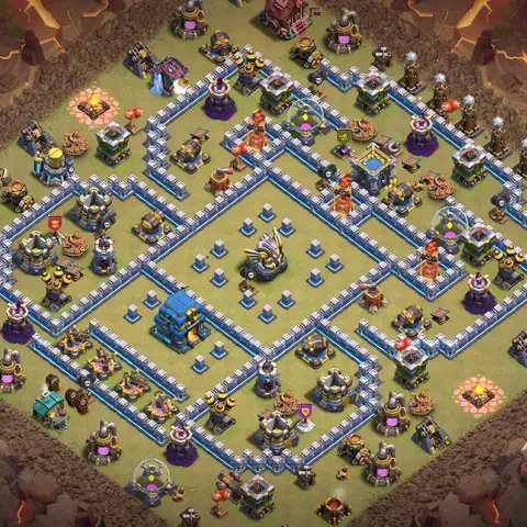 TH12 war anti 3 star base layout with copy link for Clash of Clans CWL defense, layout #056