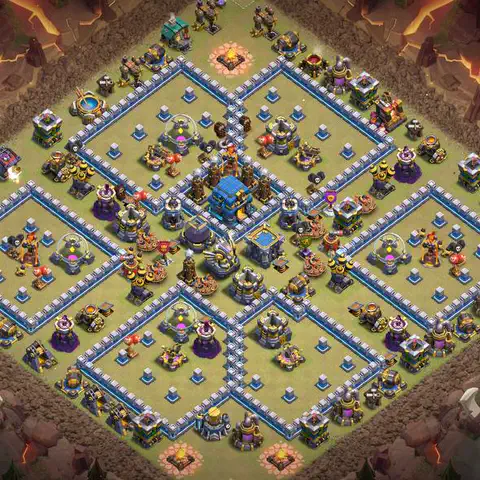 TH12 war anti 3 star base layout with copy link for Clash of Clans CWL defense, layout #062