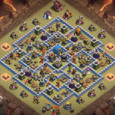 TH12 war anti 3 star base layout with copy link for Clash of Clans CWL defense, layout #068