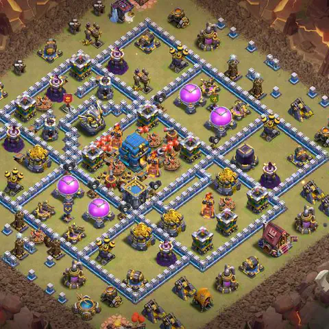 TH12 war anti 3 star base layout with copy link for Clash of Clans CWL defense, layout #071