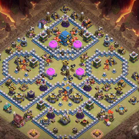 TH12 war anti 3 star base layout with copy link for Clash of Clans CWL defense, layout #080
