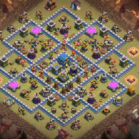 TH12 war anti 3 star base layout with copy link for Clash of Clans CWL defense, layout #083
