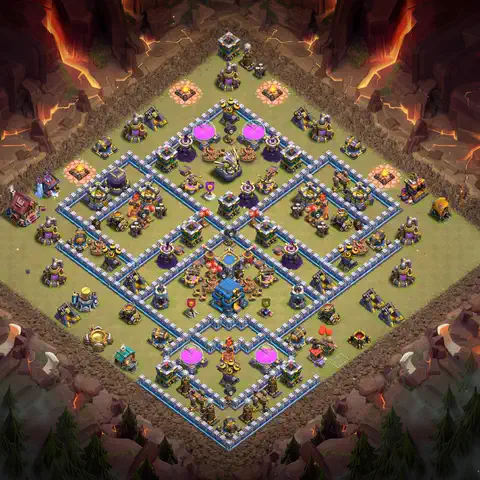TH12 war anti 3 star base layout with copy link for Clash of Clans CWL defense, layout #113