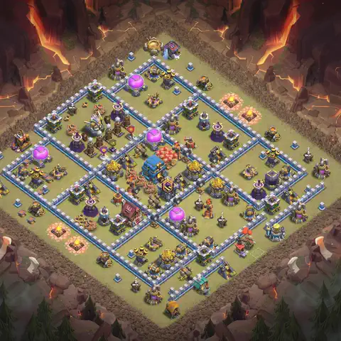 TH12 anti blimp anti 3-star war base layout #122