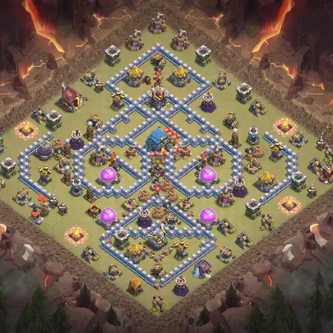 TH12 anti blimp anti 3-star war base layout #131