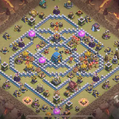 TH12 anti air anti 3-star war base layout #146