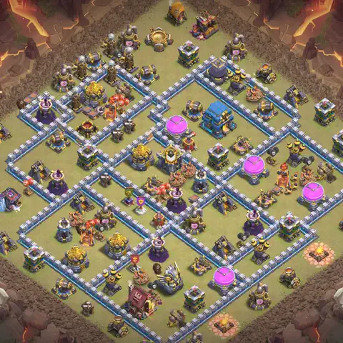 TH12 anti e-drag anti 3-star war base layout #149
