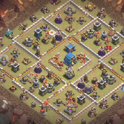 TH12 anti e-drag anti 3-star war base layout #152