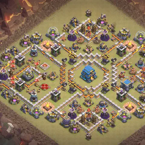 TH12 anti lavaloon anti 3-star war base layout #158