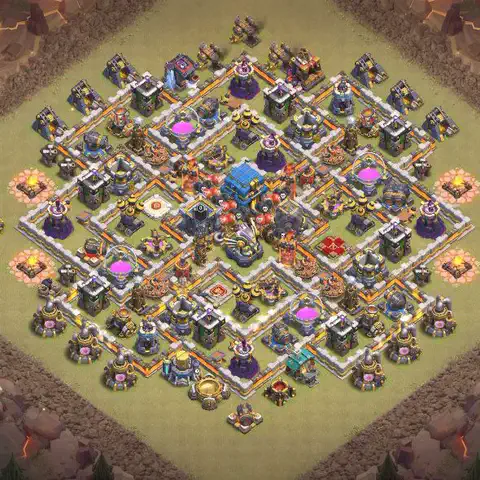 TH12 anti air anti 3-star war base layout #164