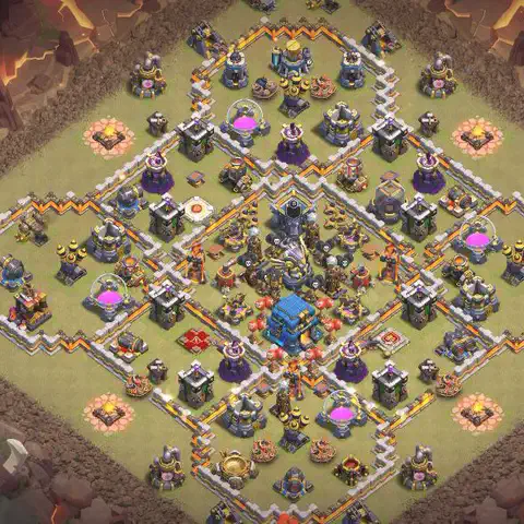 TH12 anti e-drag anti 3-star war base layout #167