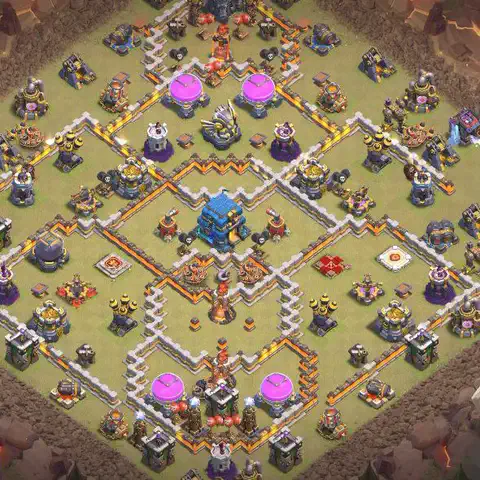 TH12 anti e-drag anti 3-star war base layout #170