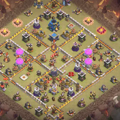 TH12 anti lavaloon anti 3-star war base layout #194