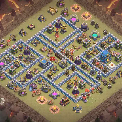 TH12 anti lavaloon anti 3-star war base layout #200