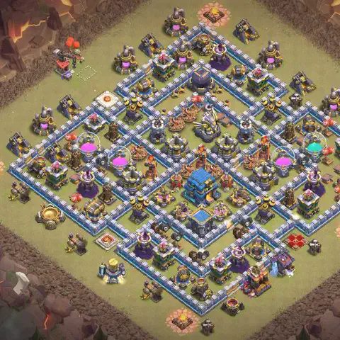 TH12 anti blimp anti 3-star war base layout #203