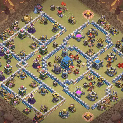 TH12 anti air anti 3-star war base layout #212