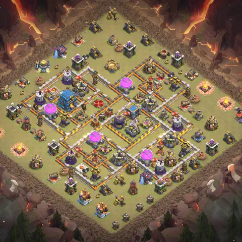 TH12 anti e-drag anti 3-star war base layout #224