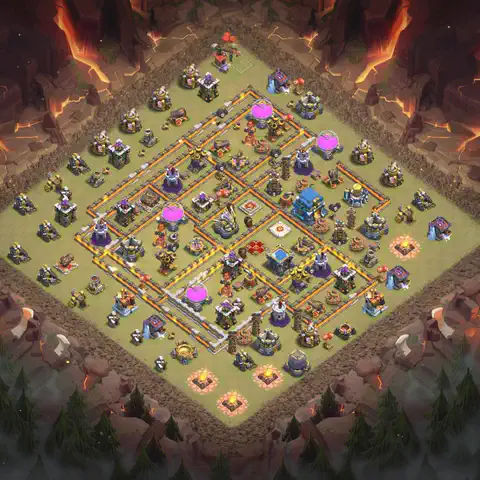 TH12 anti air anti 3-star war base layout #227