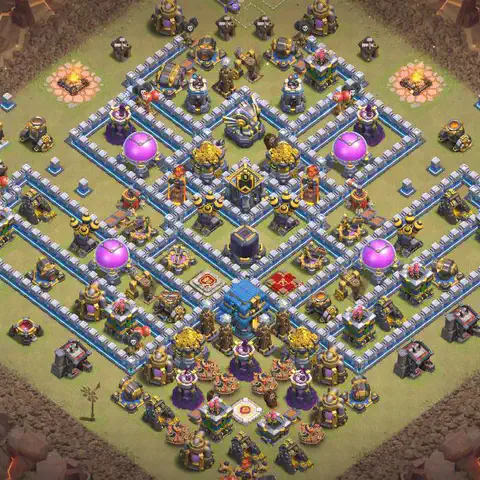 TH12 anti e-drag anti 3-star war base layout #233