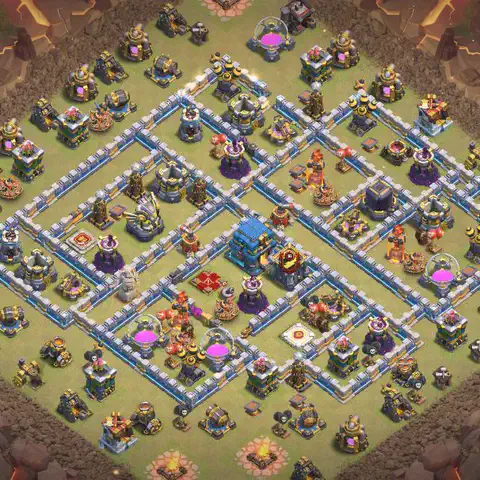TH12 anti e-drag anti 3-star war base layout #251