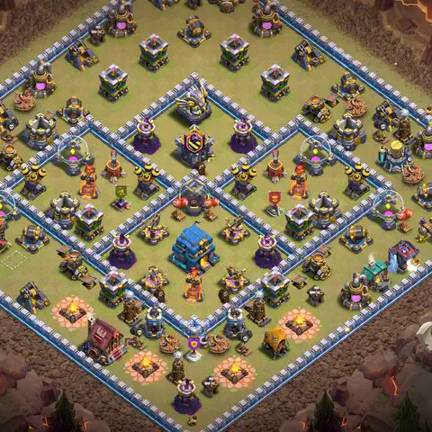 TH12 war CWL base layout with copy link for Clash of Clans anti 3 star defense, layout #001