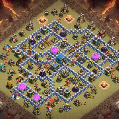 TH12 war CWL base layout with copy link for Clash of Clans anti 3 star defense, layout #004