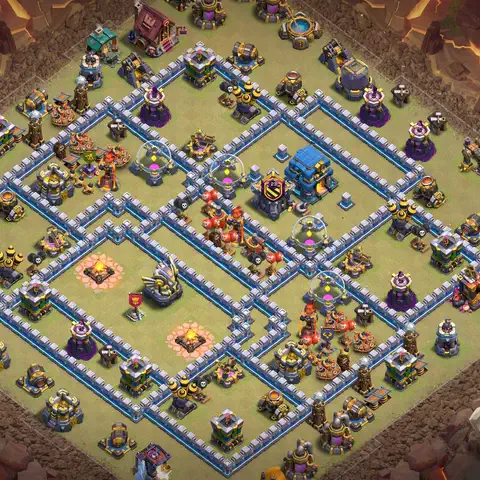 TH12 war CWL base layout with copy link for Clash of Clans anti 3 star defense, layout #010