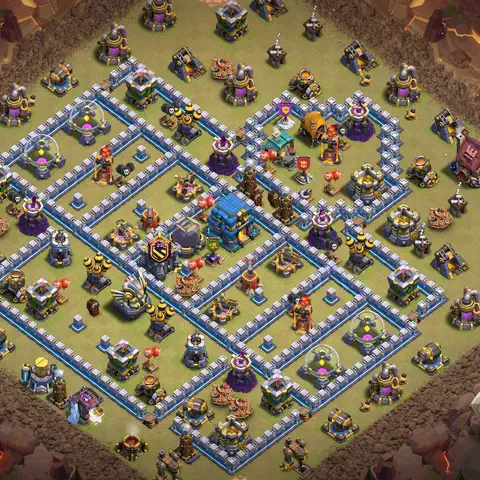 TH12 war CWL base layout with copy link for Clash of Clans anti 3 star defense, layout #013