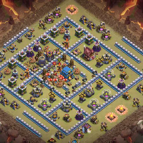 TH12 war CWL base layout with copy link for Clash of Clans anti 3 star defense, layout #016