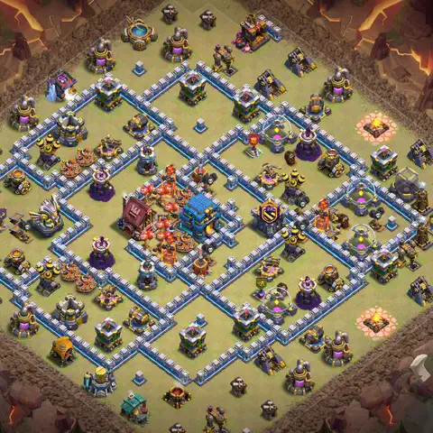 TH12 war CWL base layout with copy link for Clash of Clans anti 3 star defense, layout #031