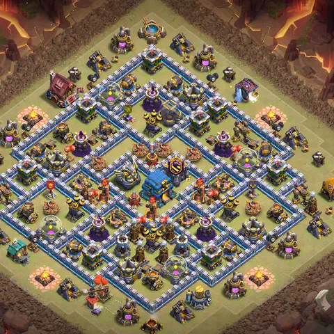 TH12 war CWL base layout with copy link for Clash of Clans anti 3 star defense, layout #037