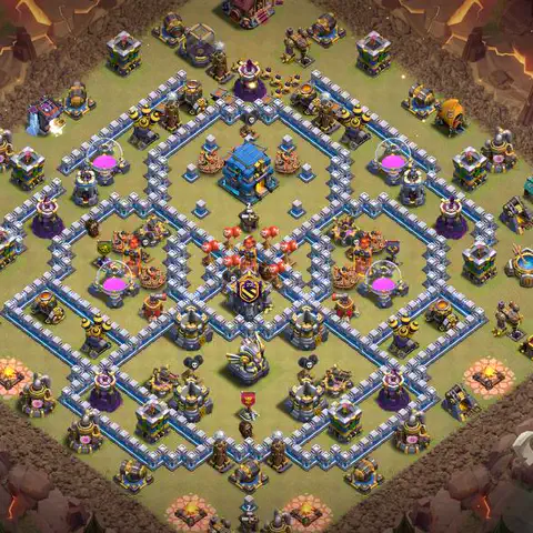 TH12 war CWL base layout with copy link for Clash of Clans anti 3 star defense, layout #049