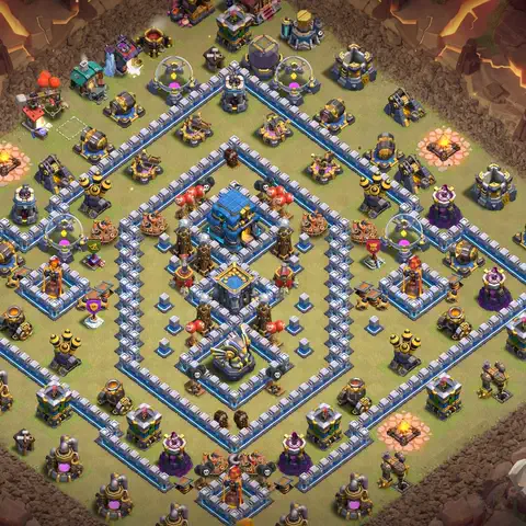 TH12 war CWL base layout with copy link for Clash of Clans anti 3 star defense, layout #055